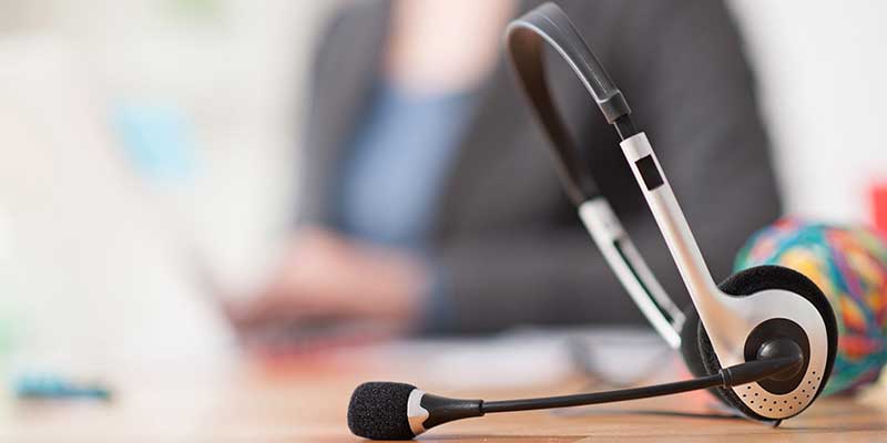 Headphones sitting on desk